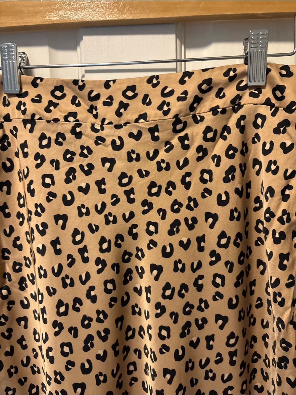 Sezane sandy leopard cheetah print pencil viscose midi skirt Womens 42 10 - Picture 5 of 6